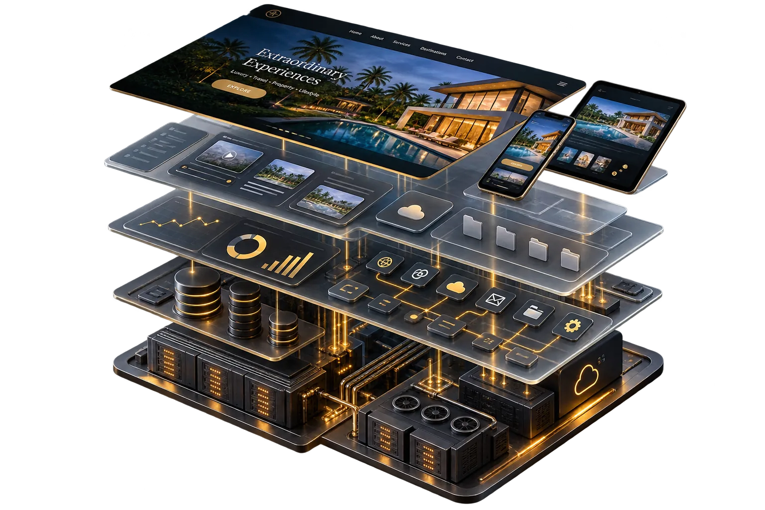 Business website — layered build